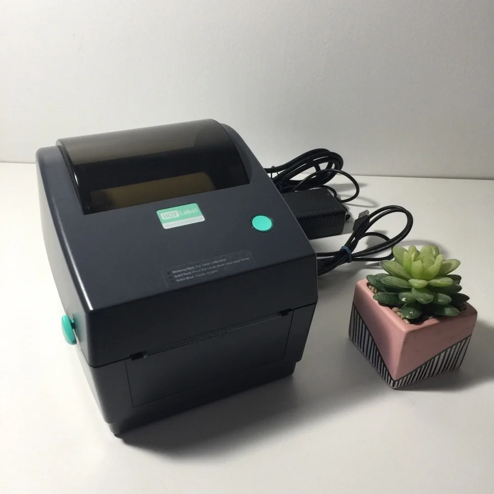 Thermal Label Printer - Dark Gray with Teal Accents